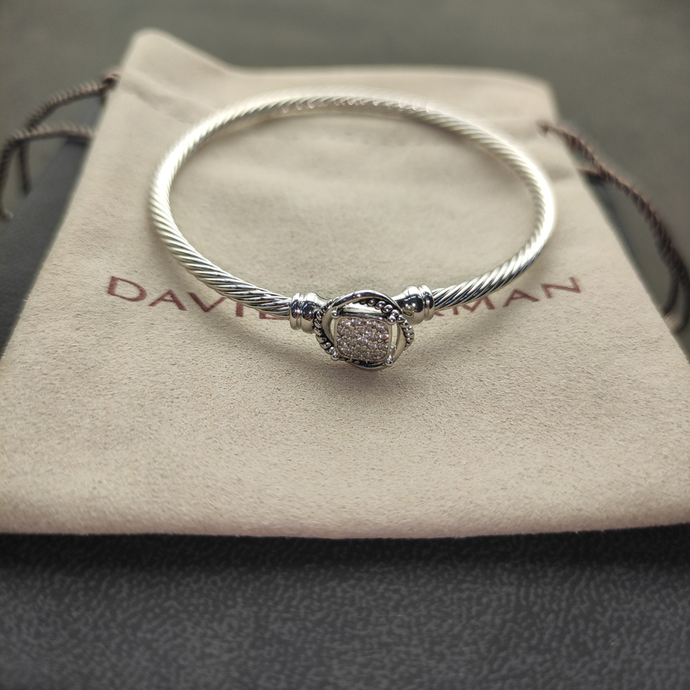 David Yurman 3mm twisted square diamond bracelet